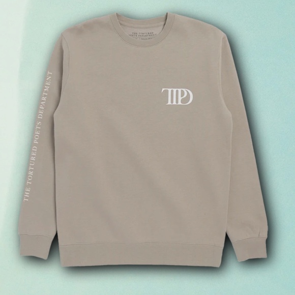 Taylor Swift Tops - Taylor Swift TTPD Beige Crewneck Sweatshirt NEW